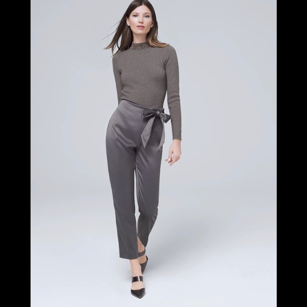 NWT White House Black Market Bow Belt Pants